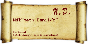 Németh Daniló névjegykártya